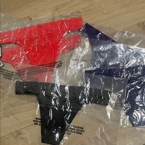 Women’s  Thong Underwear Pack of 5- Orangex2 , Blackx1,Navyx2